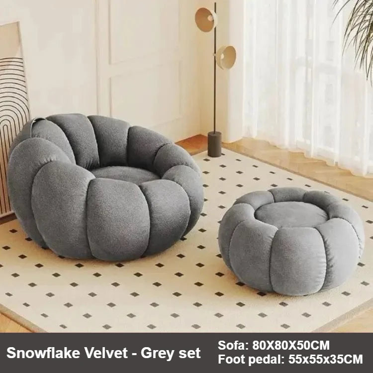 Lazy Pumpkin Nordic Style Sofa Chair With EPS Particle Filling