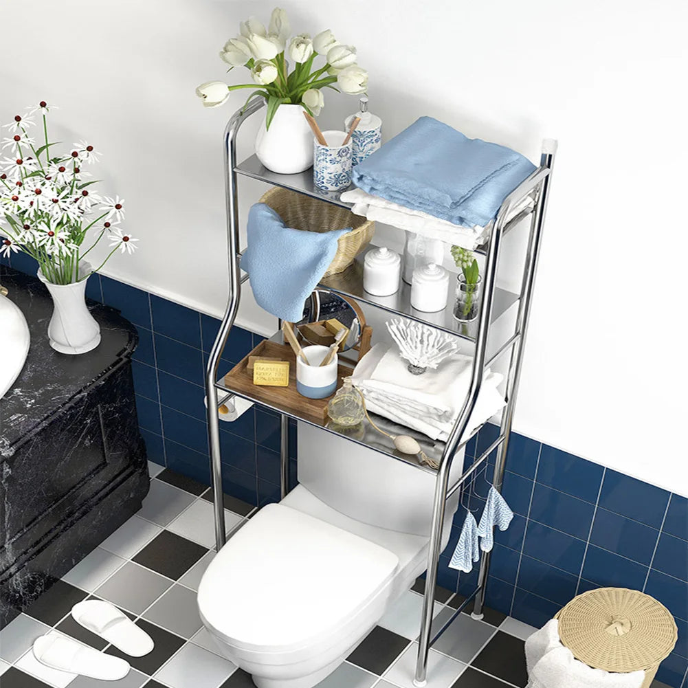 Studyset Over Toilet Storage Shelf Freestanding Metal Bathroom Shelves