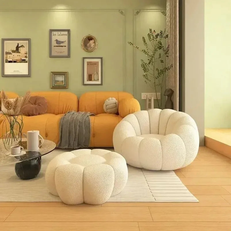 Lazy Pumpkin Nordic Style Sofa Chair With EPS Particle Filling