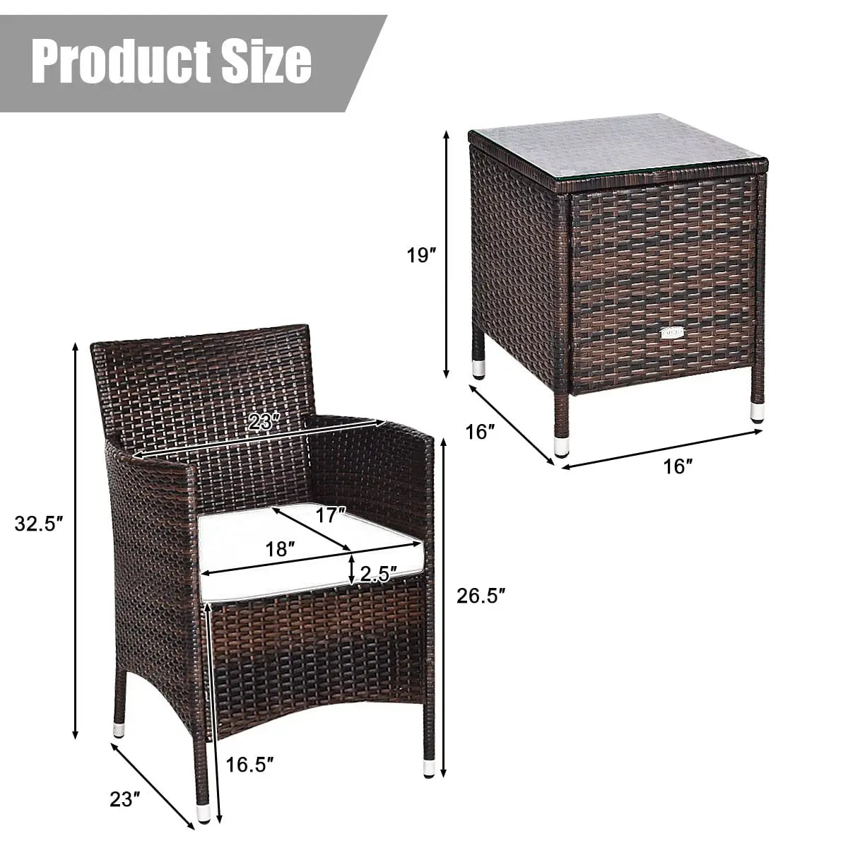 XIAOLANG Outdoor Wicker Patio Furniture Set With Cushions