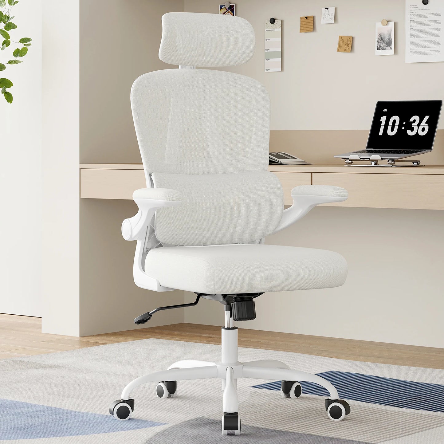 FARINI Ergonomic Office Chair With Headrest And Lumbar Support Swivel