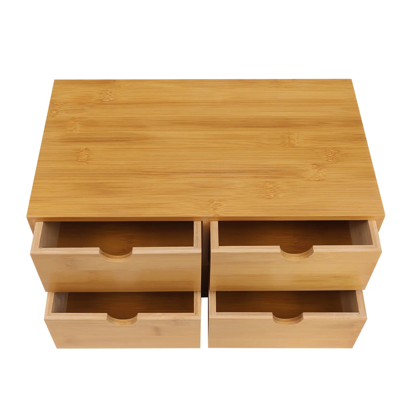 Bamboo Desktop Organizer With Four Drawers For Office And Home