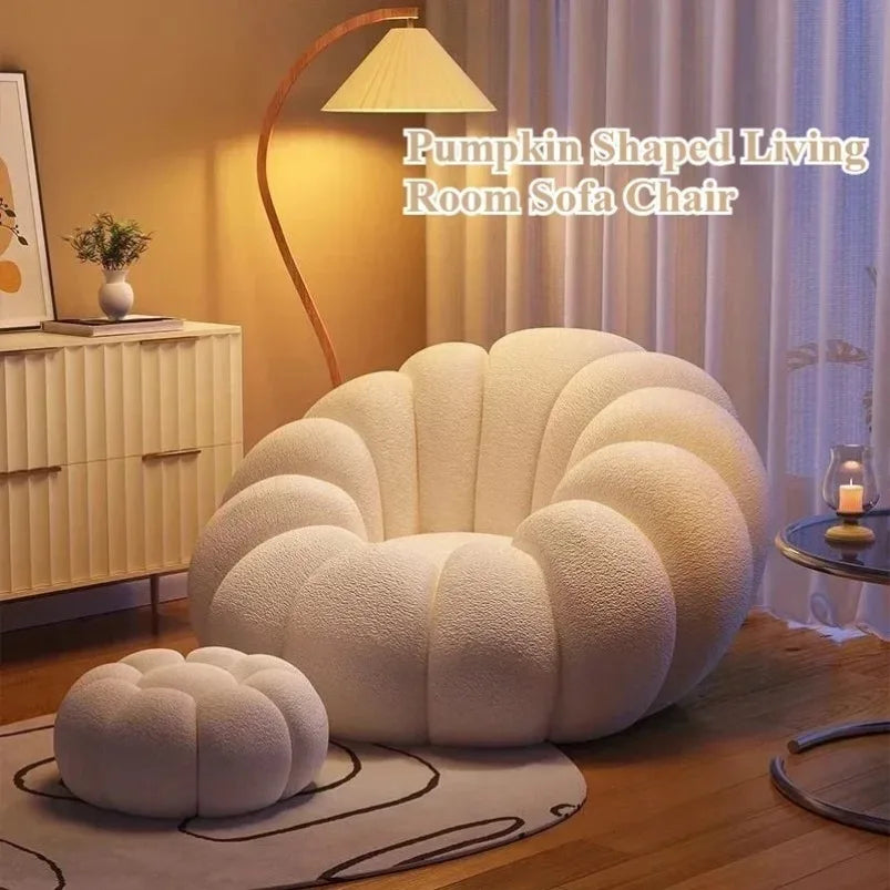 Lazy Pumpkin Nordic Style Sofa Chair With EPS Particle Filling
