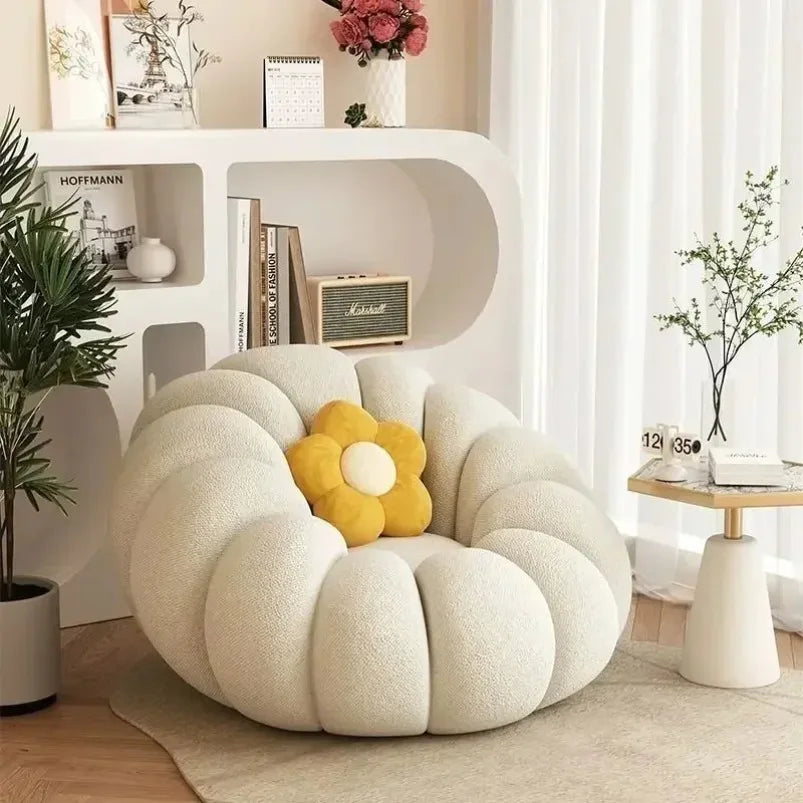 Lazy Pumpkin Nordic Style Sofa Chair With EPS Particle Filling