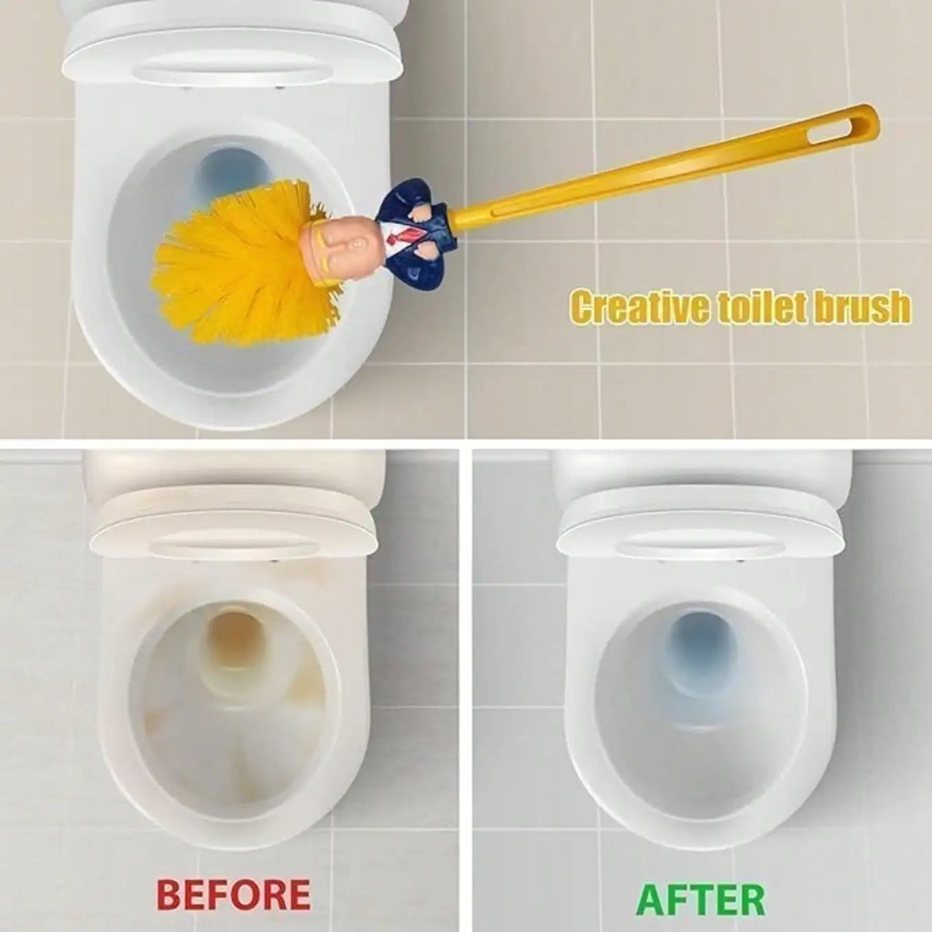 Toilet Brush And Holder Set With Funny Thumbs Up Design