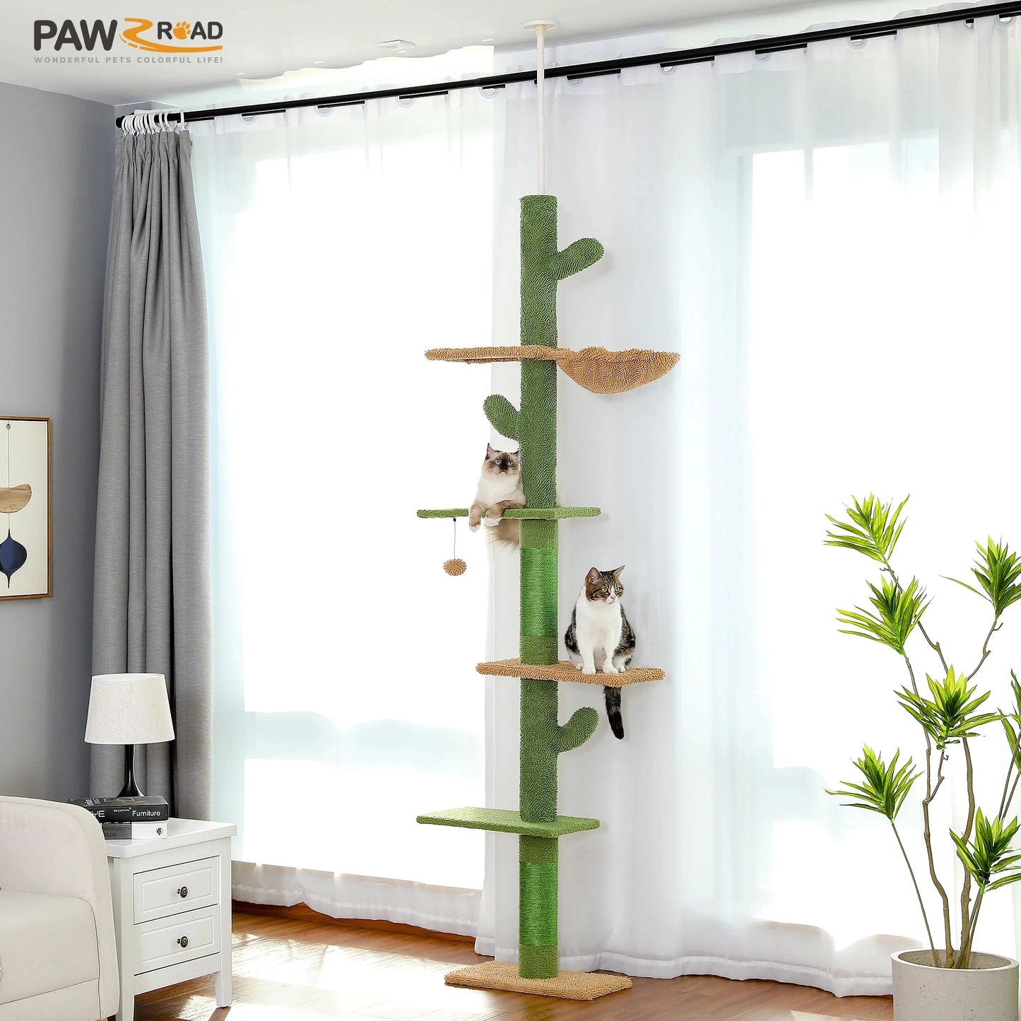 PAWZ Road Cat Tree 5Tier Floor To Ceiling Tower Indoor