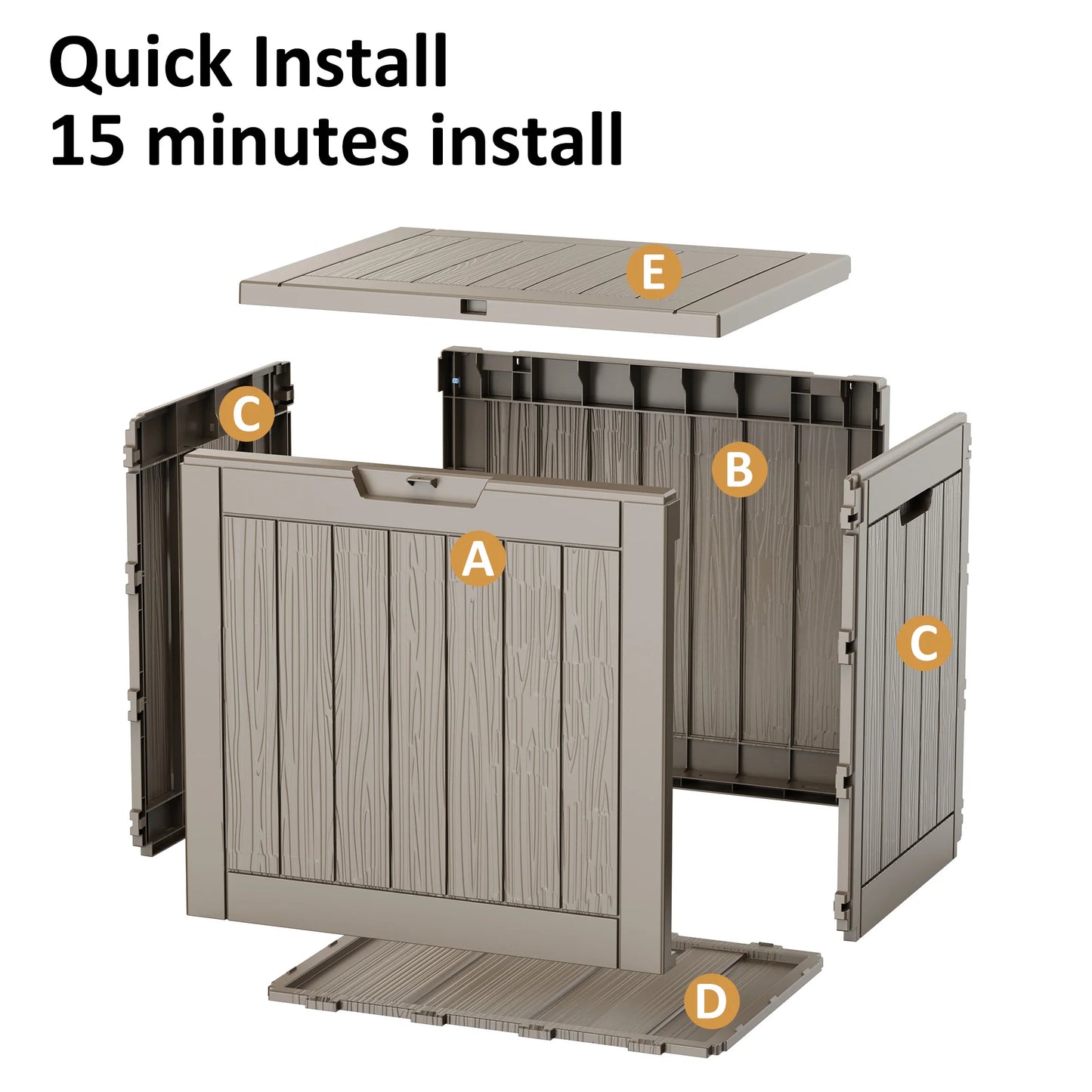 Waterproof Outdoor Resin Deck Box UV Protection Lockable Garden Storage