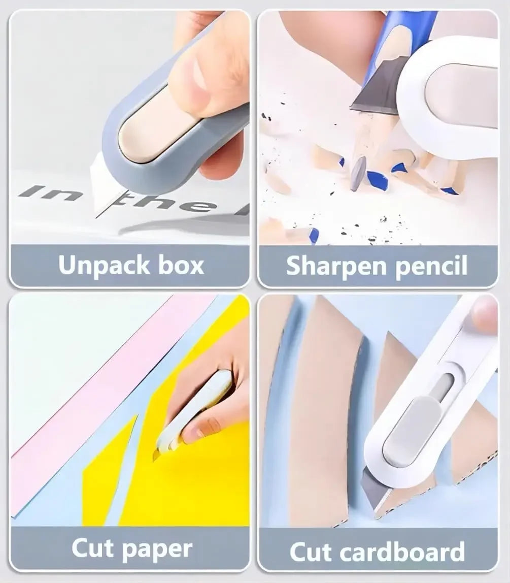 Portable Box Cutter Retractable Knife Six Pack For Office