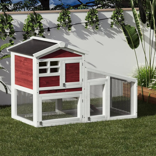 HiMISS Chicken Coop With Run And Nesting Box For Rabbit And Guinea Pigs