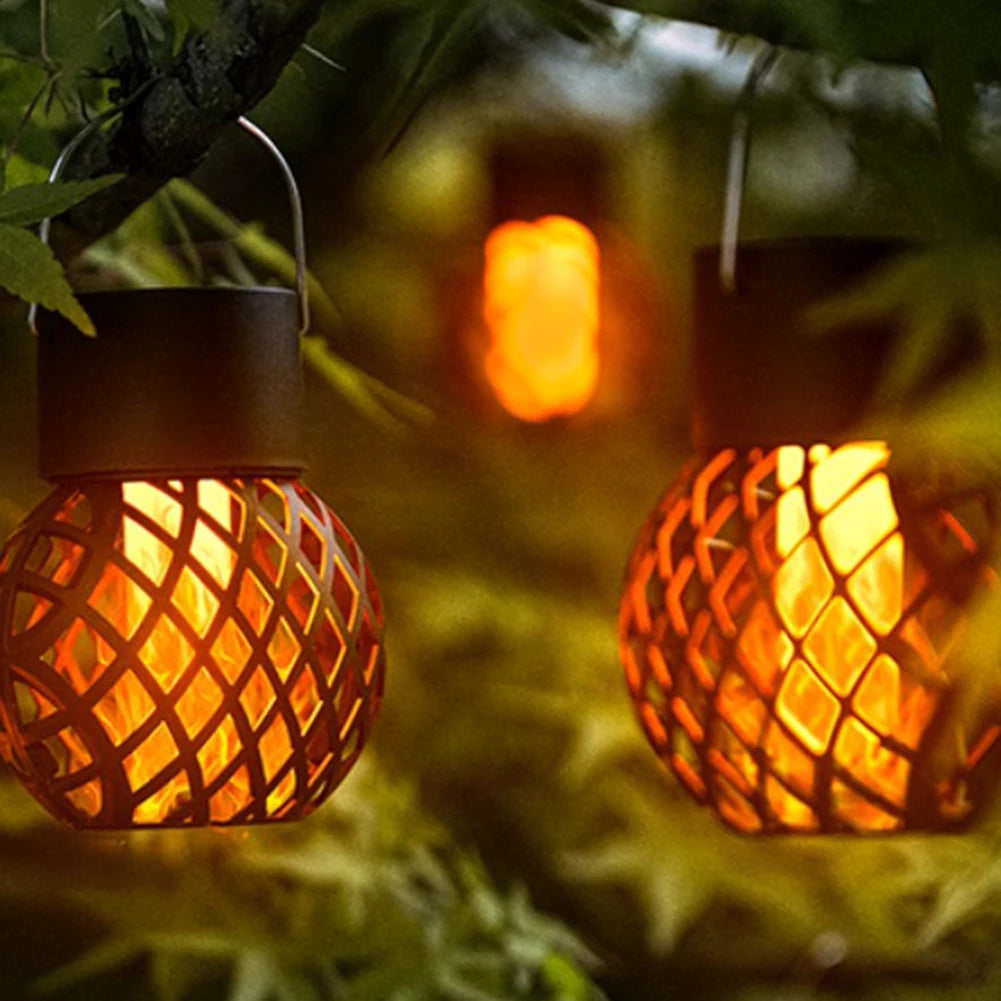 APWIKOGER 4 Pack Solar Lanterns With Flickering Flame