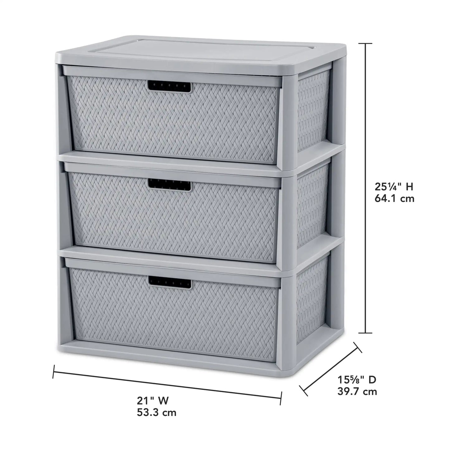 OEINGCN Wide 3-Drawer Tower Plastic Storage Organizer