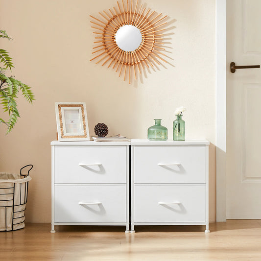 JHK Nightstand Bedside Table With Storage Drawers Modern