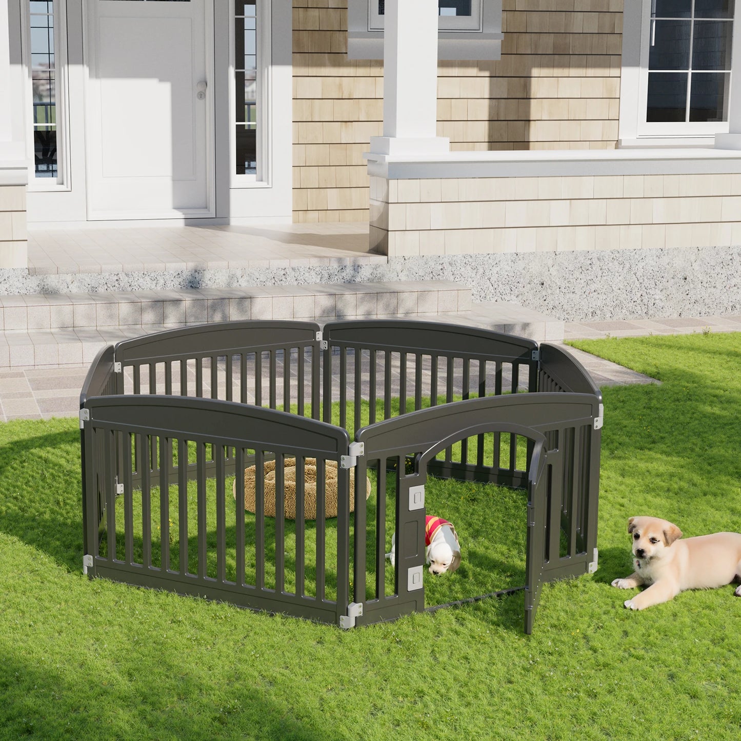 JHK Plastic Dog Playpen 6Panel Expandable Outdoor Portable