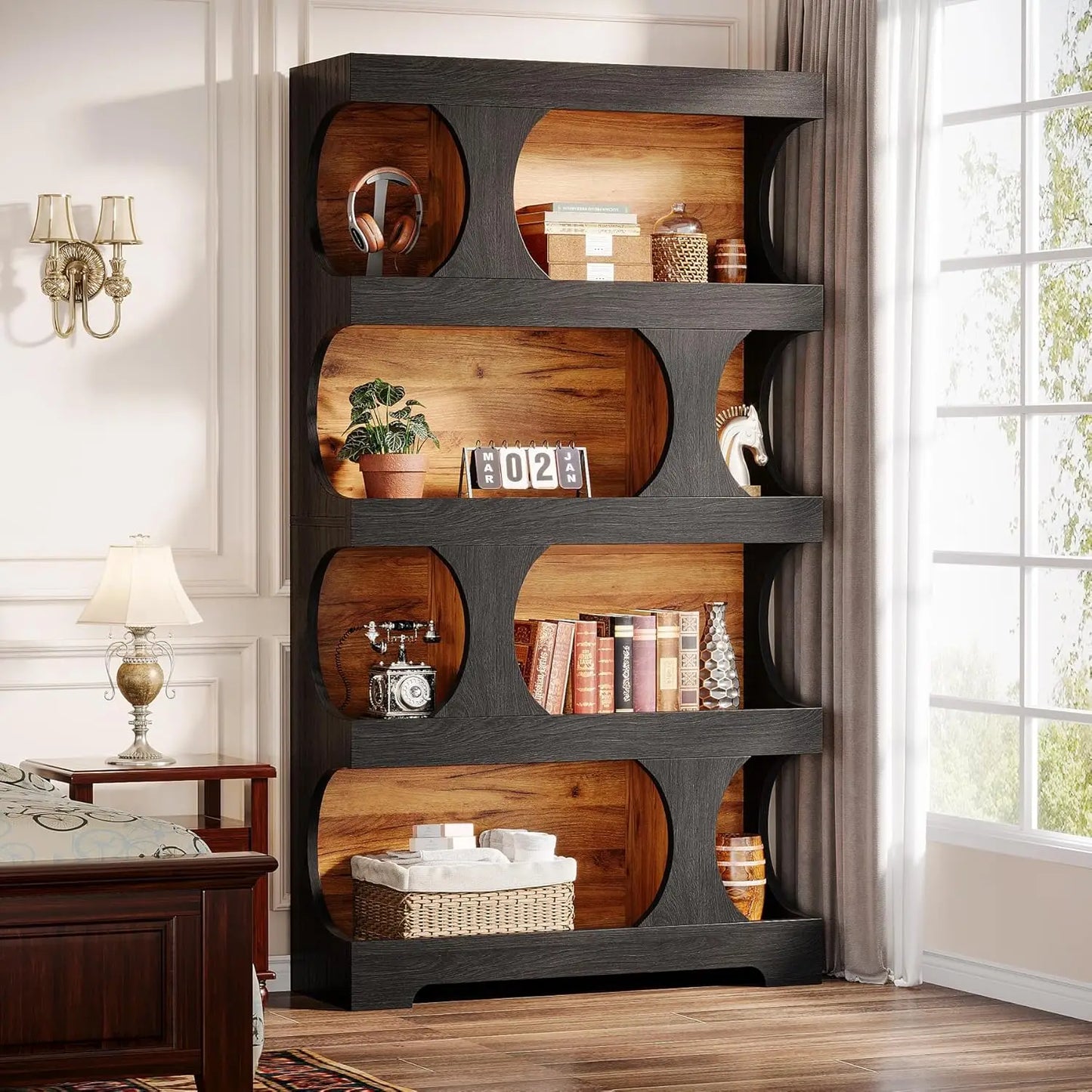 LITTLE TREE Modern Asymmetrical Bookshelf Freestanding Display