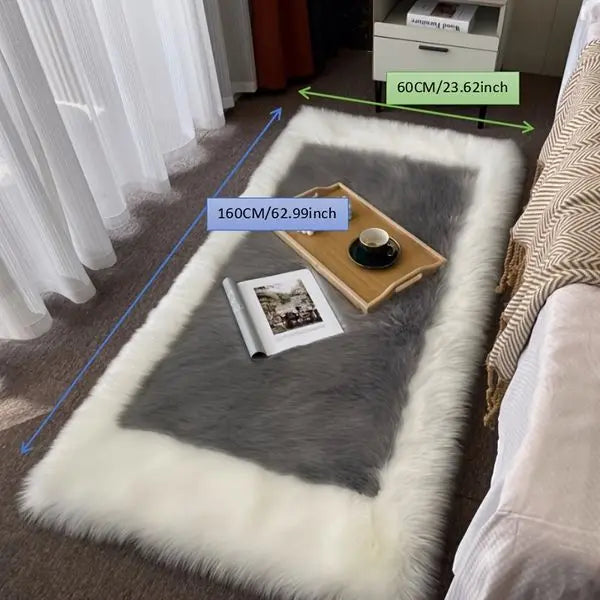 Soft Fluffy Sheepskin Rug Non Slip Machine Washable Carpet