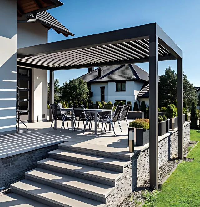 Motorized Bioclimatic Louvred Roof Pergola With Remote Control