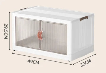 Three-Tier Foldable Storage Box With Wheels For Home And Office