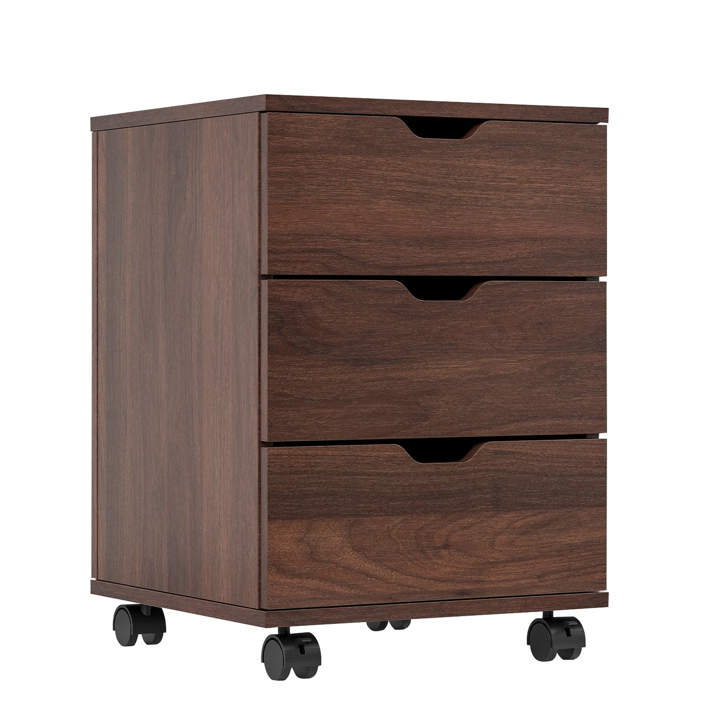 Farini 3-Drawer Under Desk Wooden File Cabinet with Lockable Caster Storage Cabinets for Home Office,White,Required Assembly