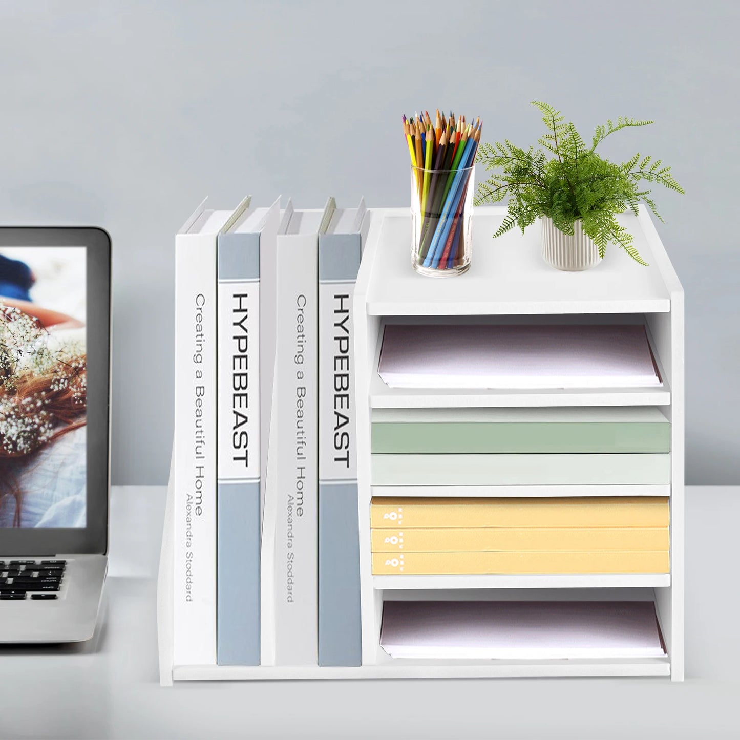 6-Tier PVC Desktop File Organizer for Office, Home and School