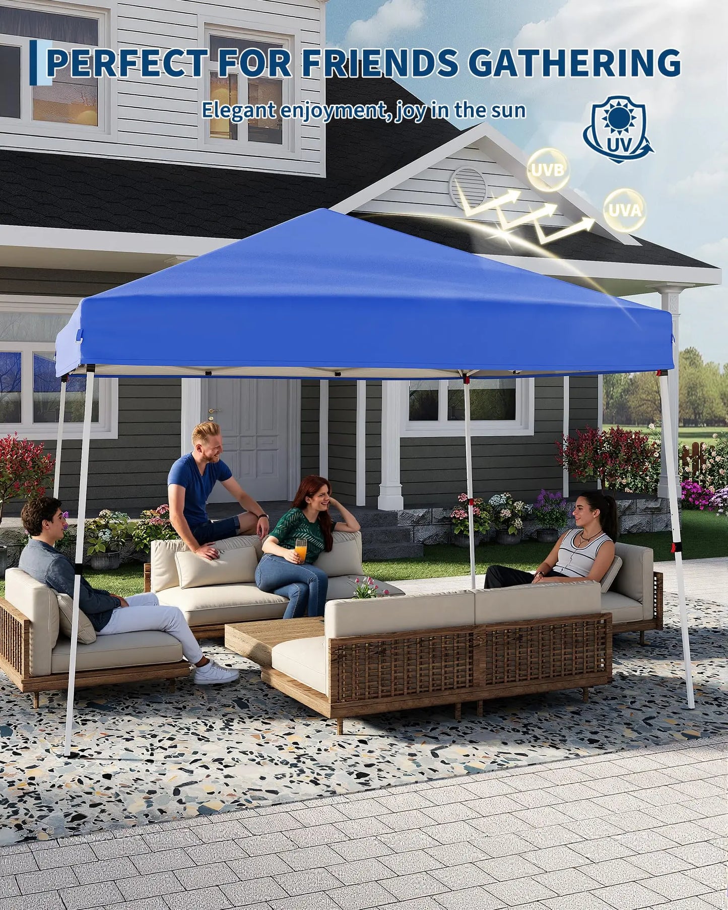 HiMISS Pop Up Canopy Tent Slant Leg Shelter UV Protected