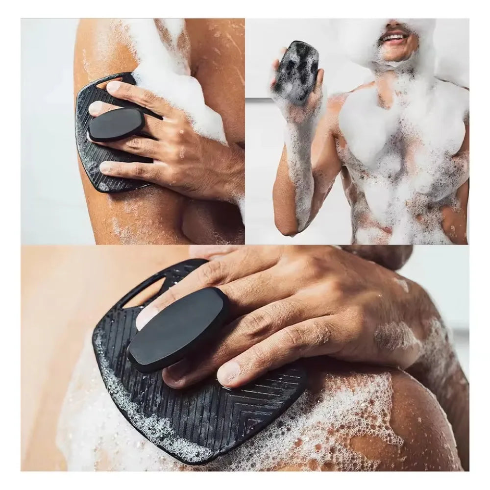 Exfoliating Silicone Bath Brush Cleanser With No-Slip Handle