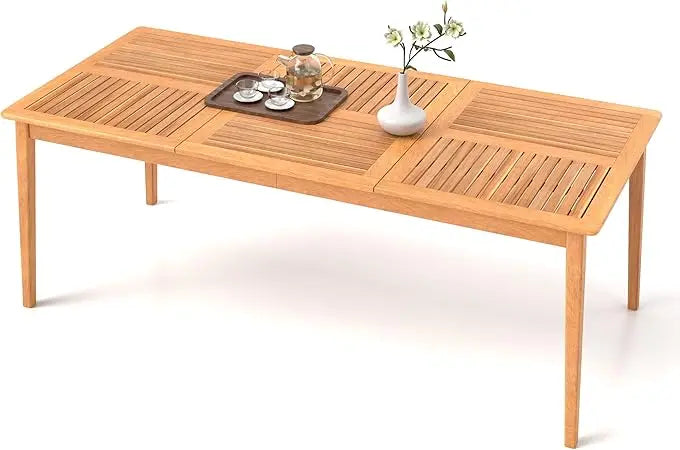 Outdoor Wooden Dining Table With Natural Acacia Slats
