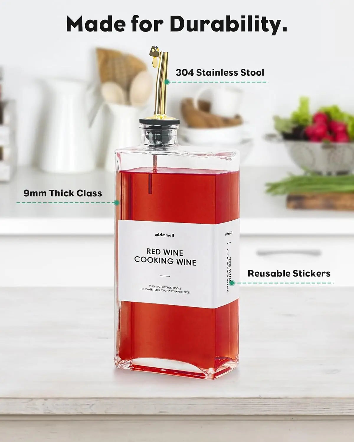 Olive Oil Dispenser Set Of 2 Glass Bottles For Kitchen