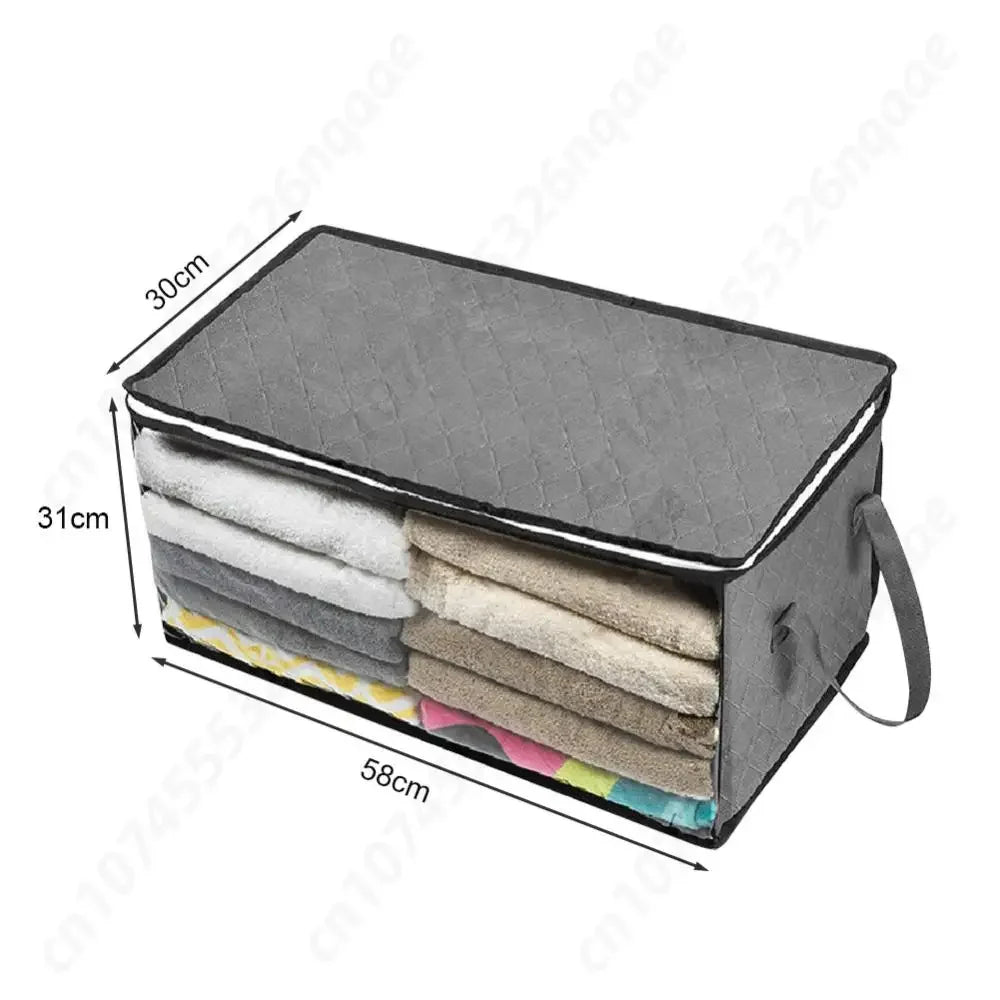 2/5PCS Foldable Blanket Storage Bag Thick Clothes Storage Bins Large Clear Sweater Quilts Organizer for Bedroom Closet Dorm