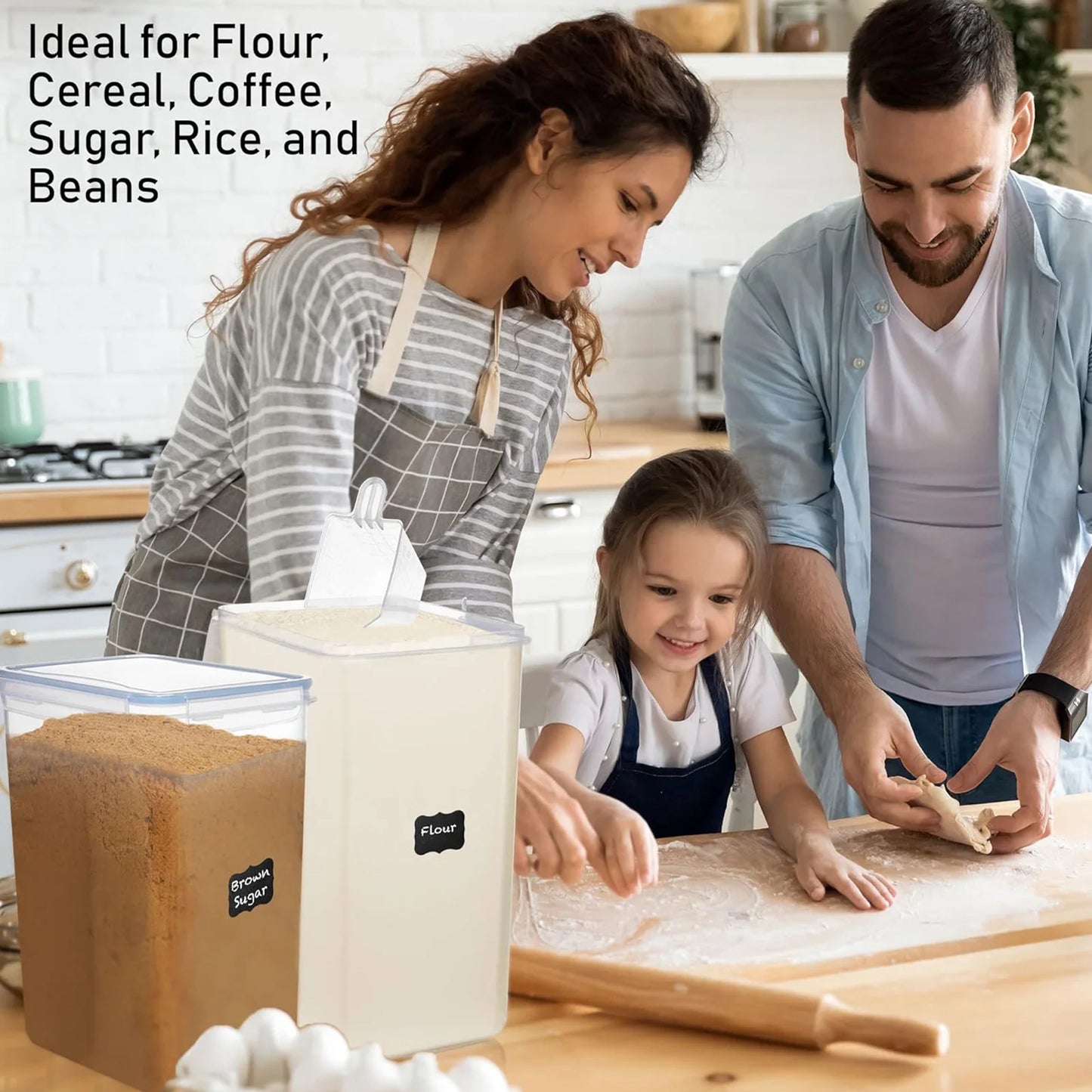 Food Storage Containers Set With Airtight Lids For Pantry Organization