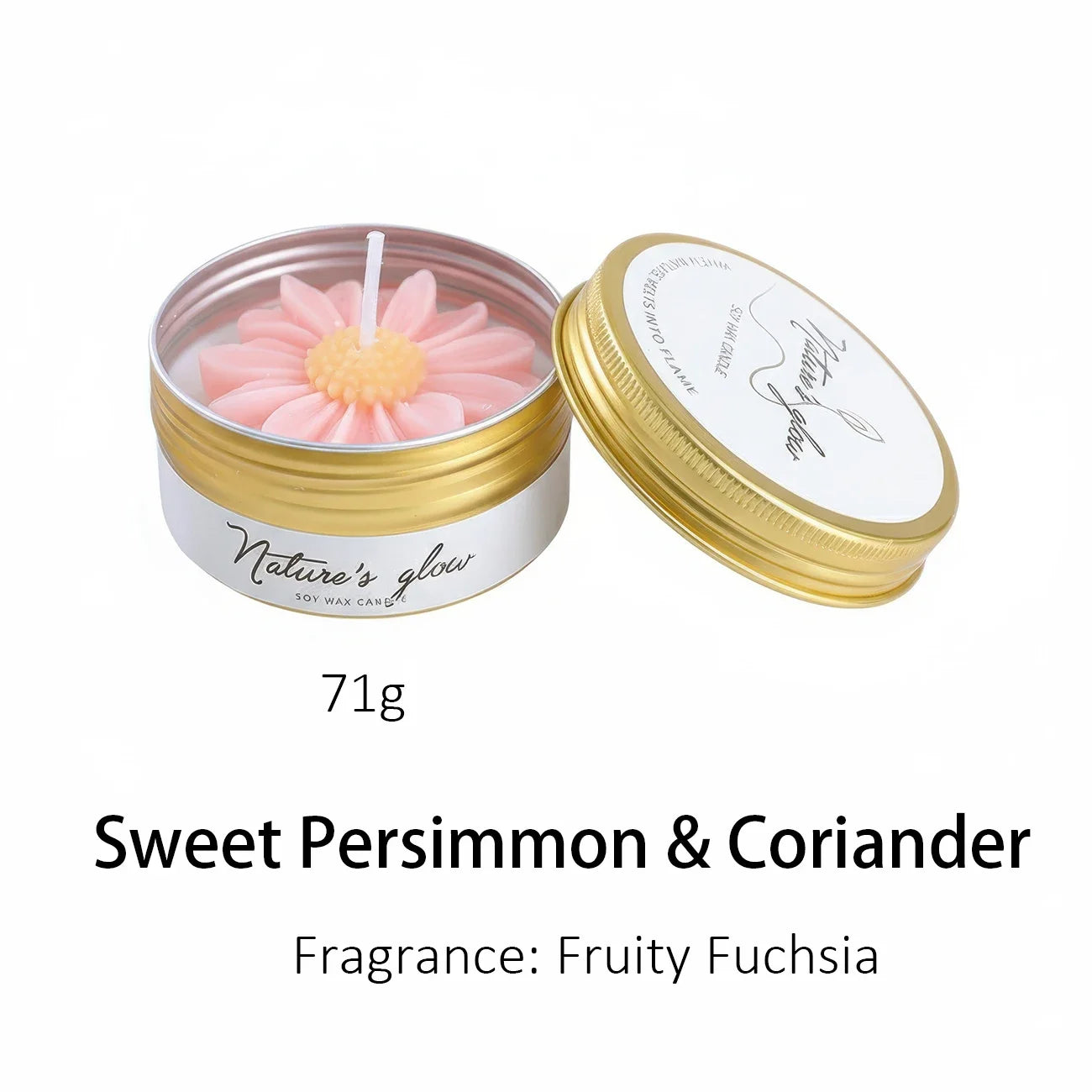 Chamomile Scented Soy Wax Candle Tin Handmade Romantic Gift