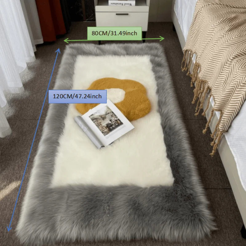 Soft Fluffy Sheepskin Rug Non Slip Machine Washable Carpet
