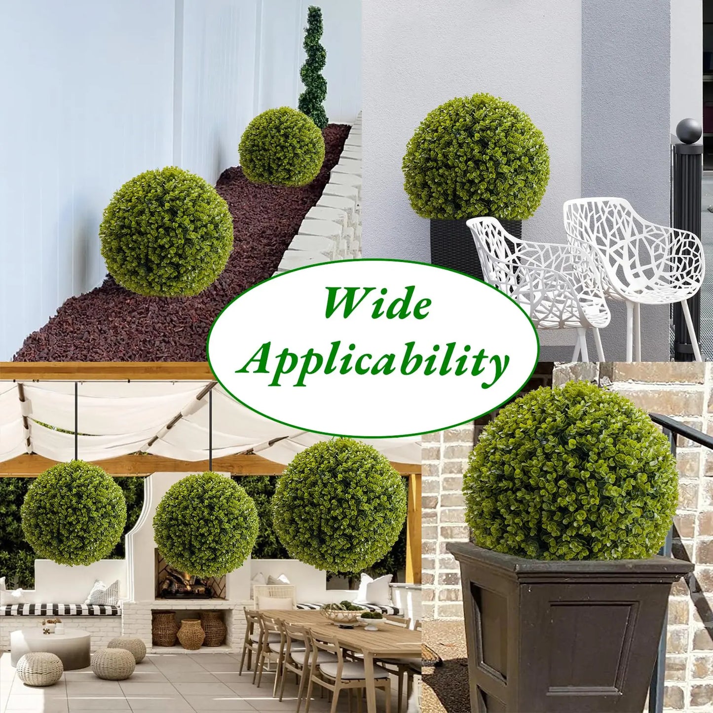 StudysetCN Artificial Topiary Balls Outdoor Set Of 2