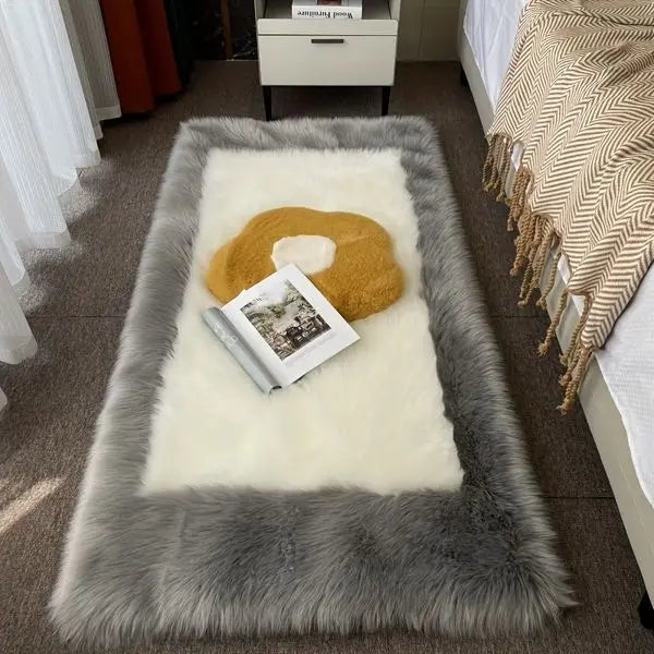 Soft Fluffy Sheepskin Rug Non Slip Machine Washable Carpet