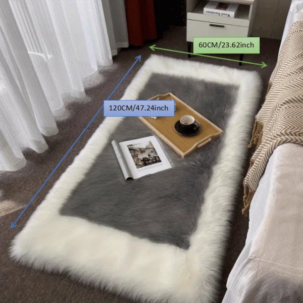 Soft Fluffy Sheepskin Rug Non Slip Machine Washable Carpet
