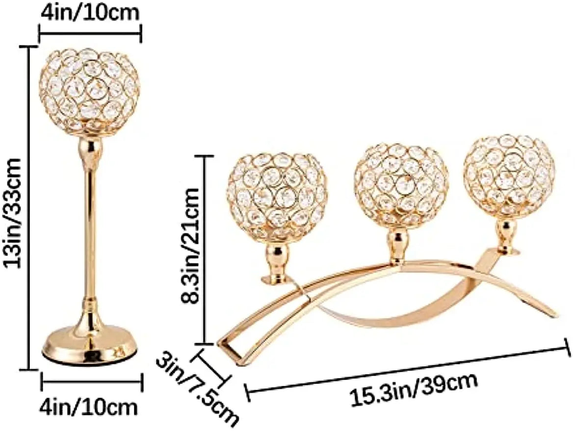 Vincigant Three Arm Candle Holder For Wedding Table Centerpiece