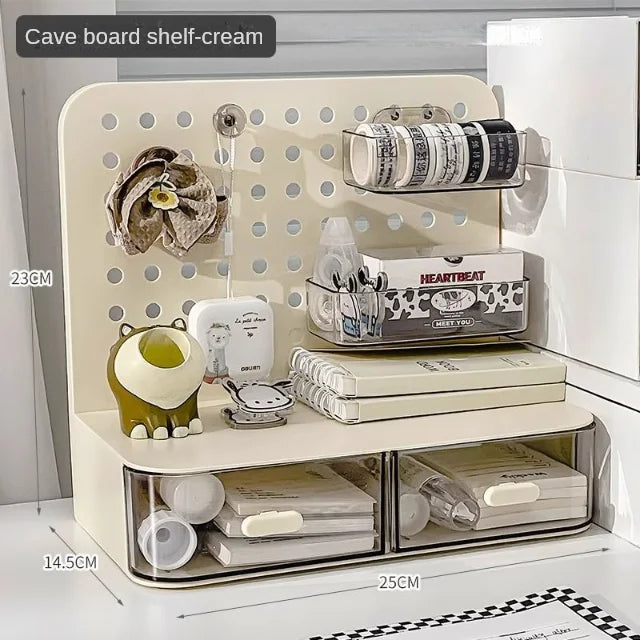 Desktop Perforated Board Storage Box And Pen Holder Organizer