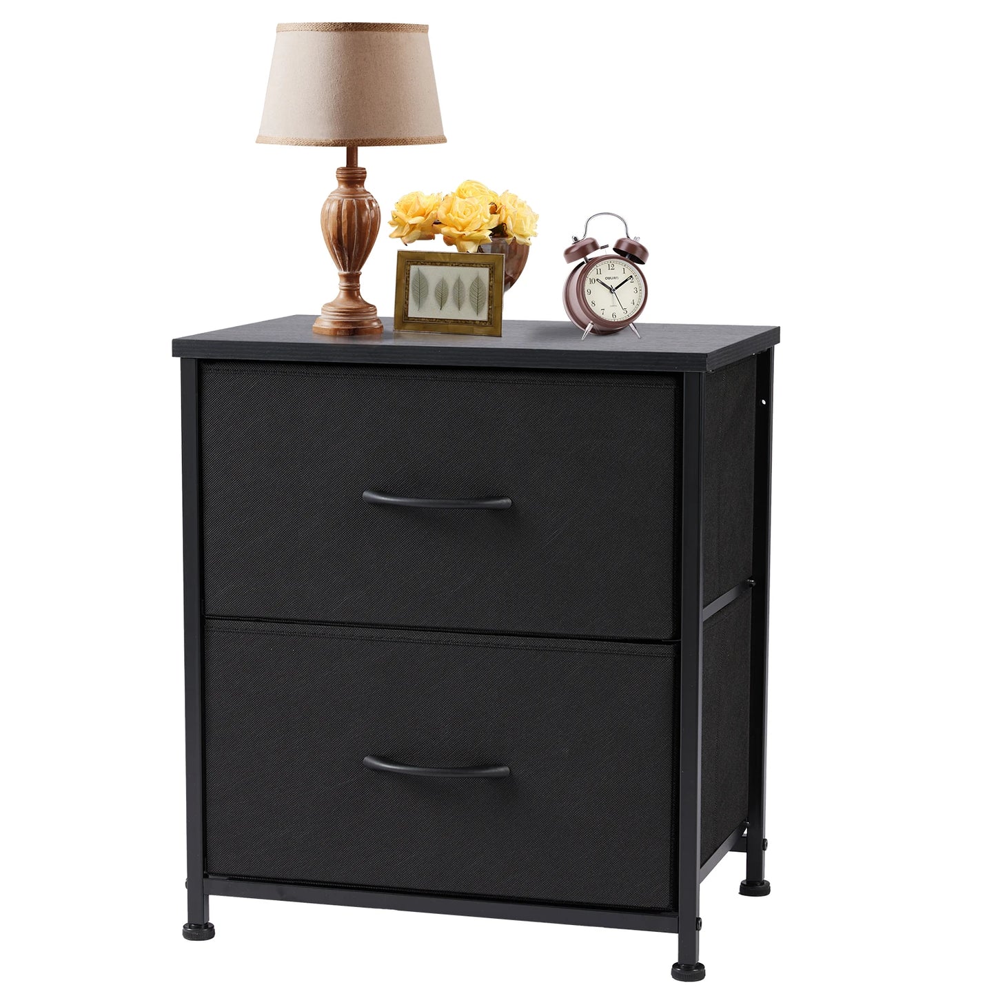 JHK Nightstand Bedside Table With Storage Drawers Modern