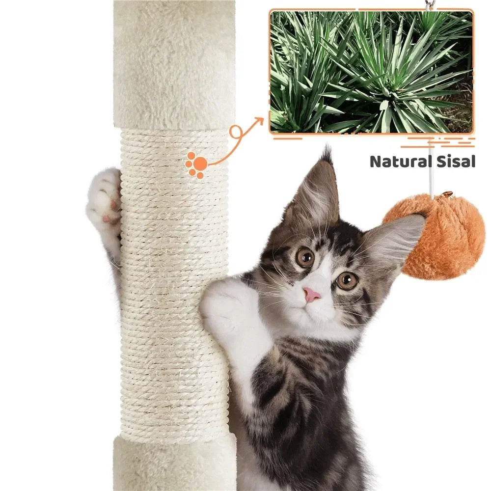 XMSJ Paw Shaped Cat Tree With Plush Platforms And Condos