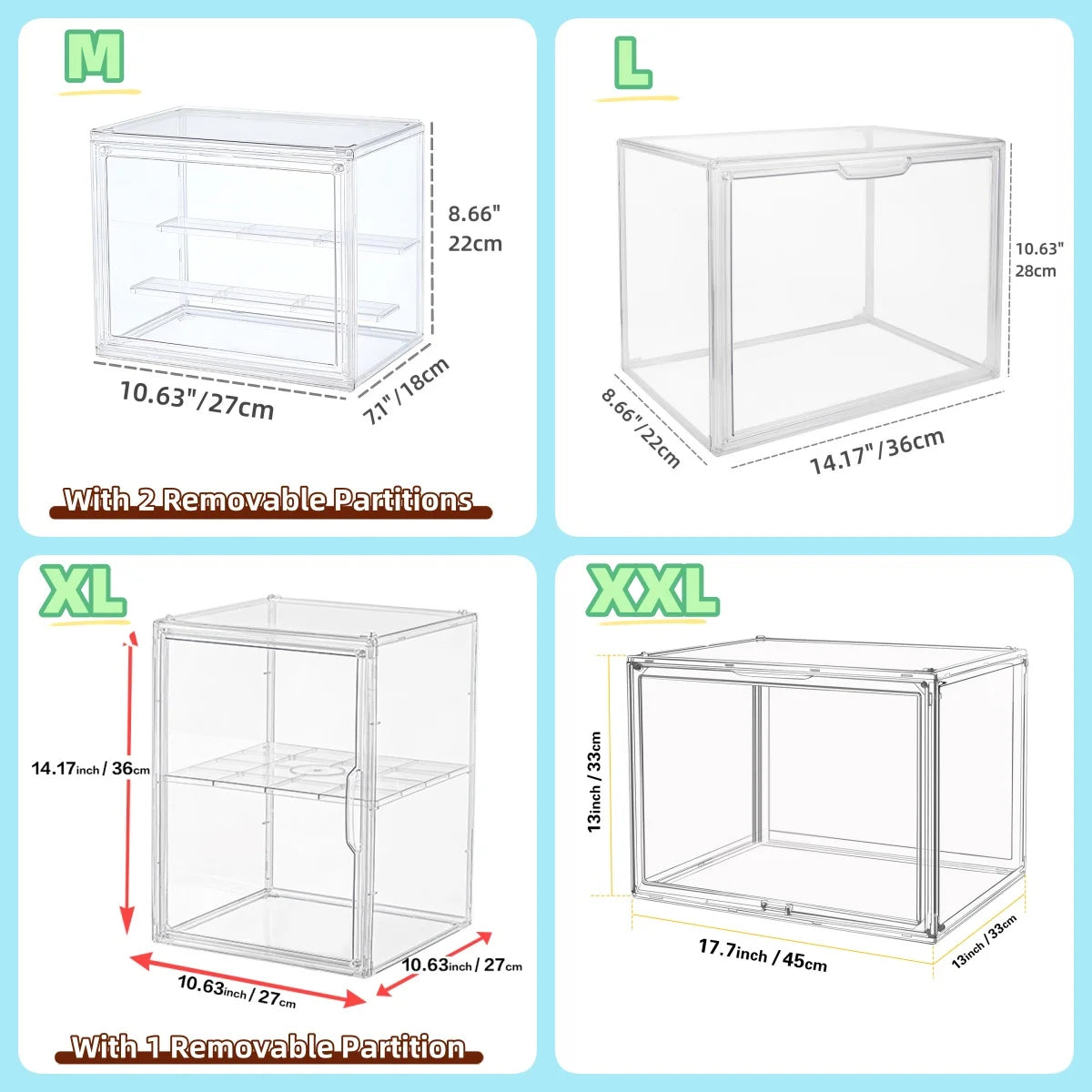 Acrylic Display Box Stackable Organizer For Blind Box Toys Cosmetics