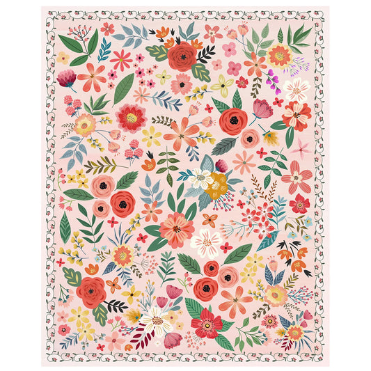 Boho Floral Indoor Rug Washable Non Slip Low Pile Carpet Pet Friendly