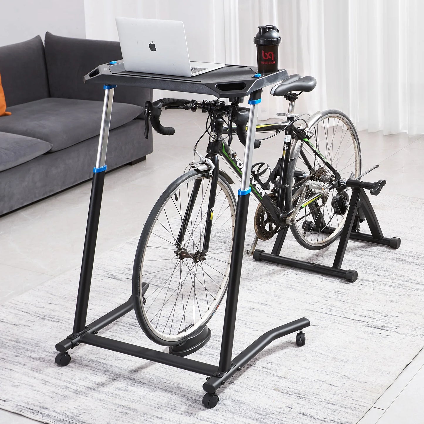 Foldable Cycling Desk For Home Office With Bike Trainer Treadmill