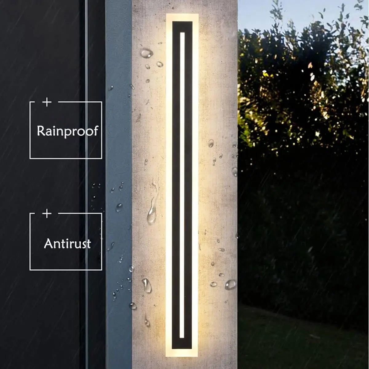 Outdoor Long Strip LED Wall Light Sconce Frosted Acrylic IP67