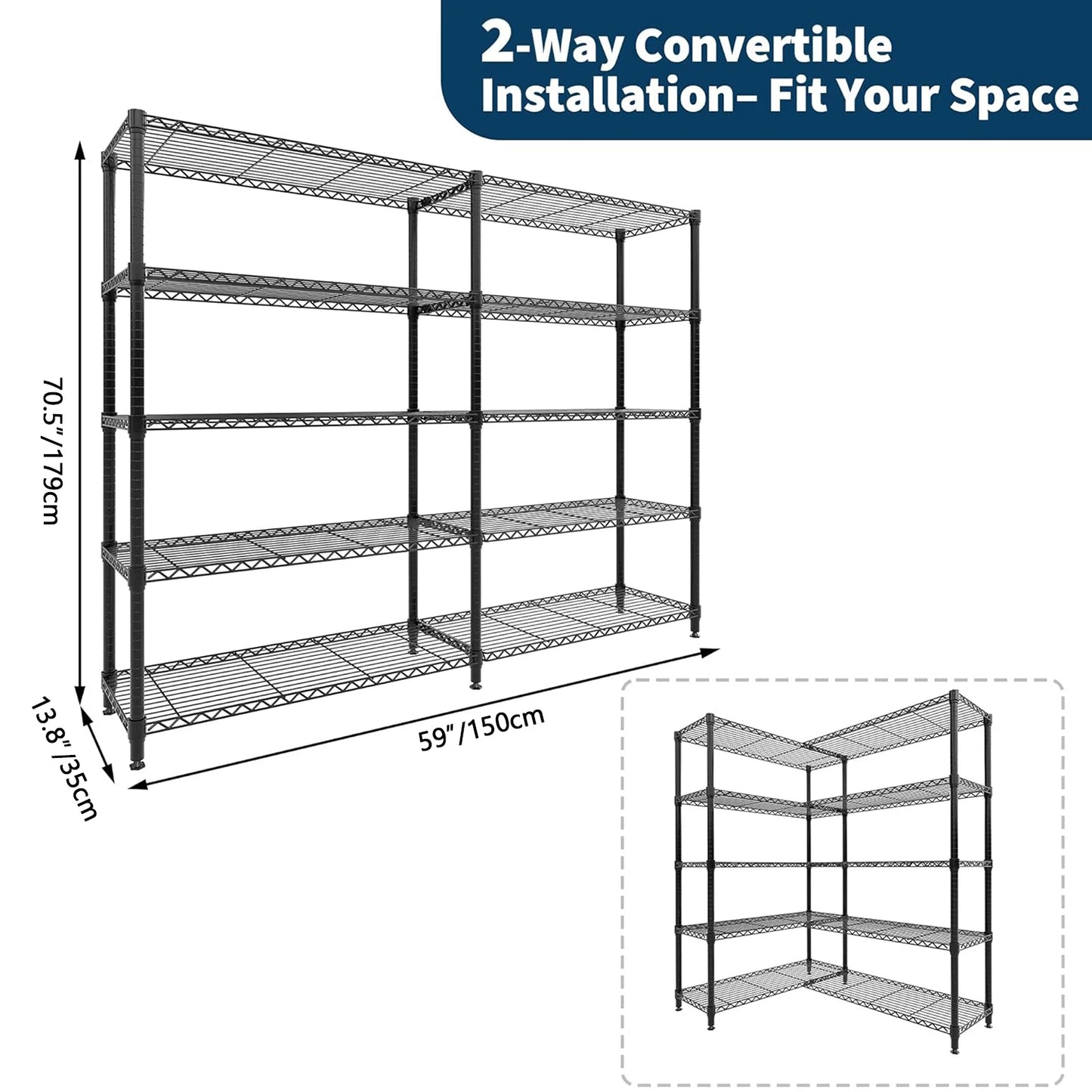 TWISTER.CK Heavy Duty Metal Shelving Unit for Kitchen Storage