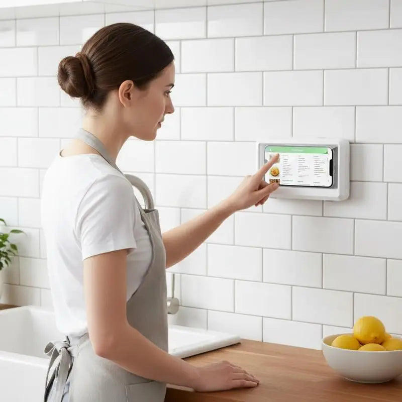 Waterproof Wall Mount Phone Holder With 360 Rotatable Self-Adhesive Stand