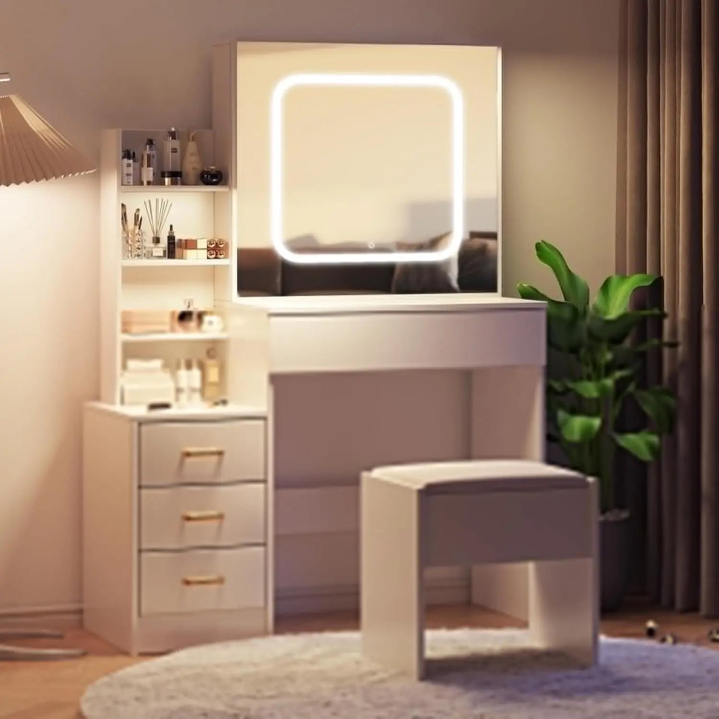 HiMISS Vanity Desk With Mirror And Superior Led Lighting