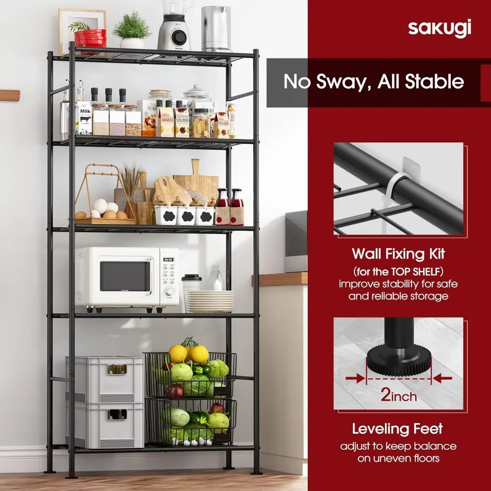 Jimang 5-Tier Freestanding Steel Shelving Units 2 Pack