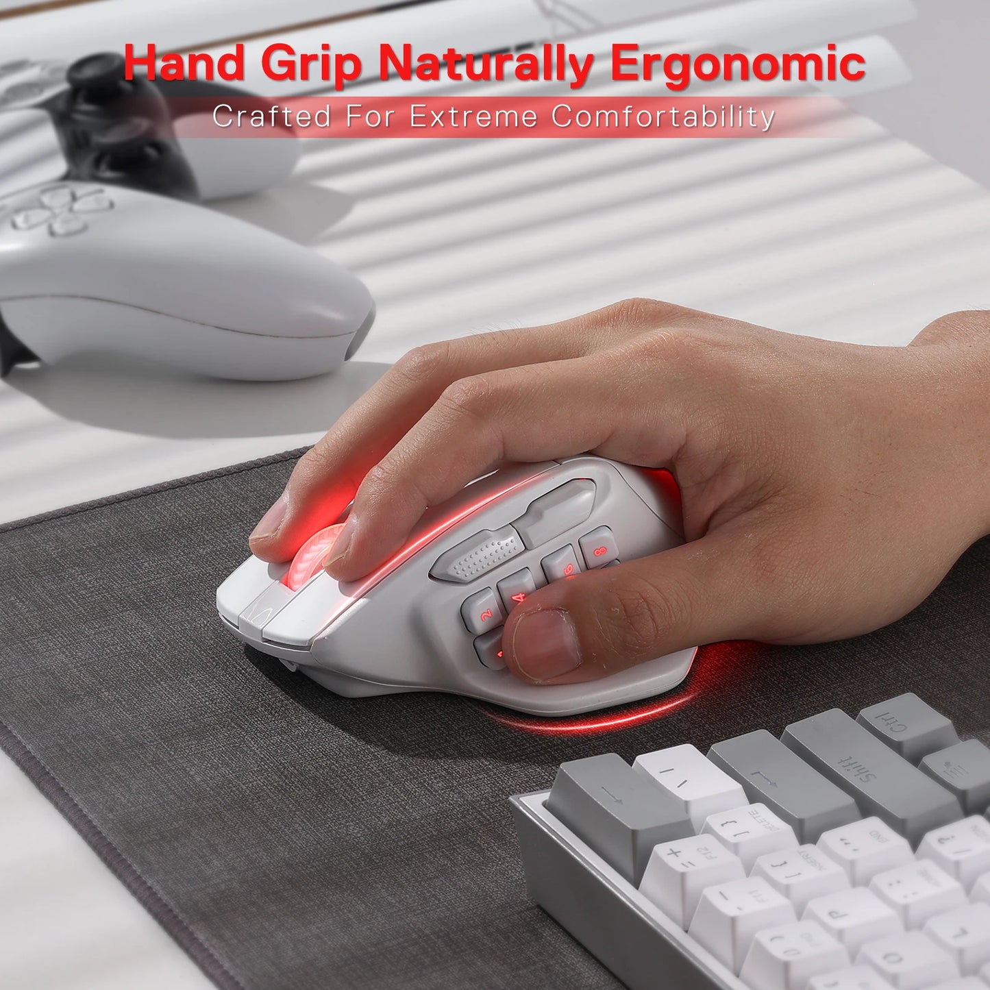 Redragon M811 Pro Wireless MMO Gaming Mouse With Macro Keys