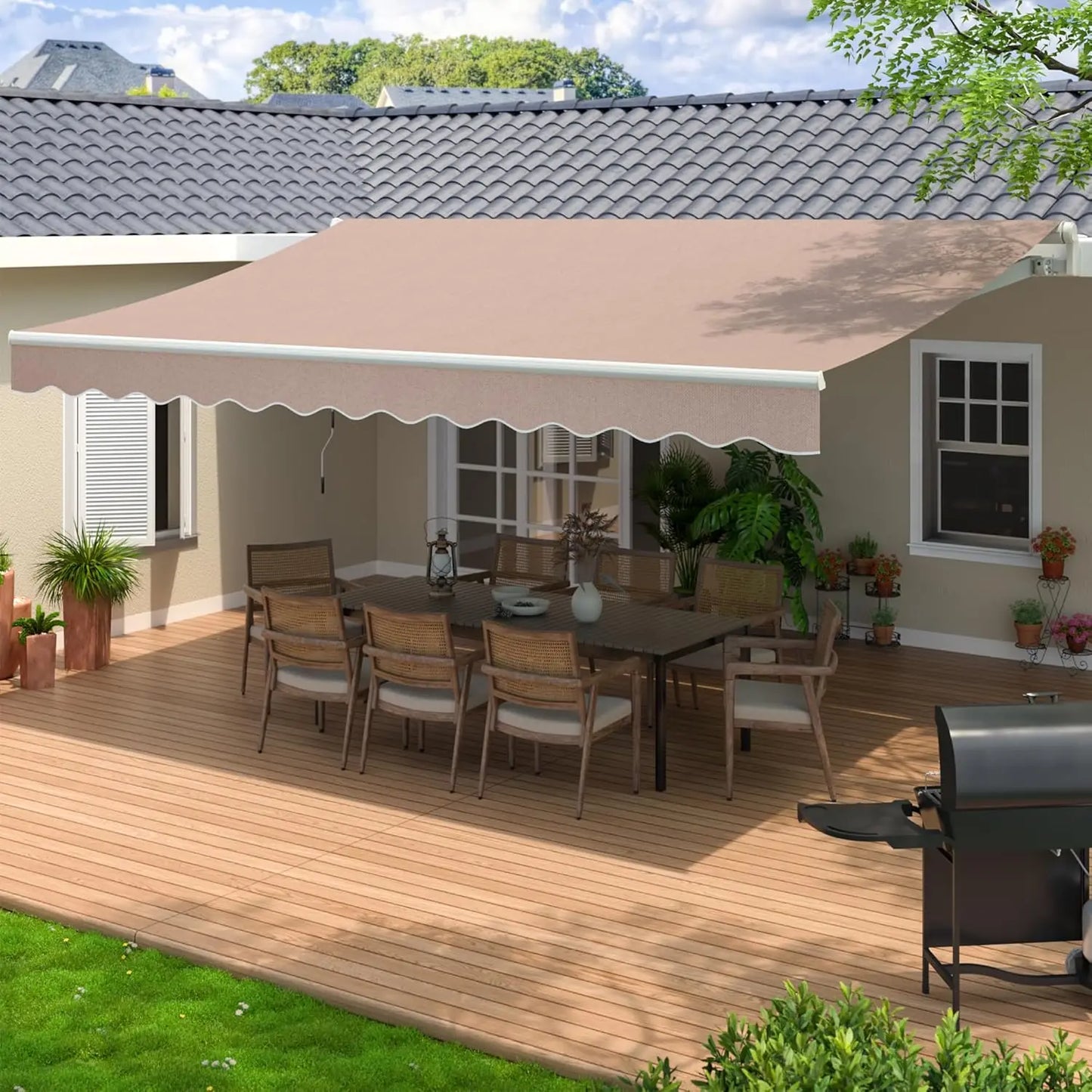Retractable Outdoor Patio Awning Sun Shade Shelter For Shops
