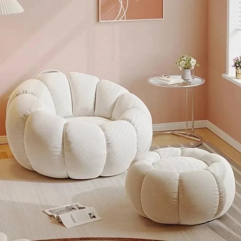 Lazy Pumpkin Nordic Style Sofa Chair With EPS Particle Filling