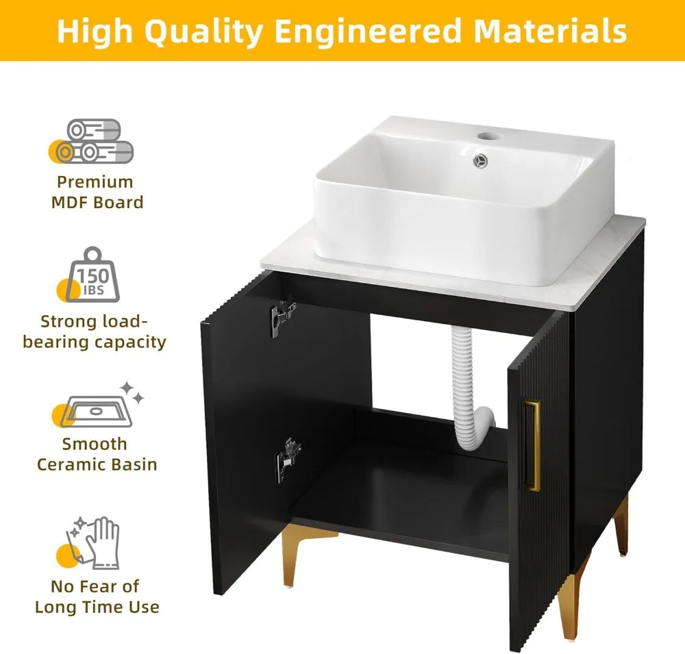 Bathroom Vanity Sink Combo Modern Storage Cabinet Set